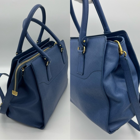 Authentic Salvatore Ferragamo Gancini blue Becky satchel - Picture 6 of 17